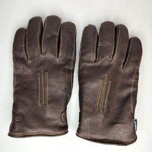Hestra Deerskin Brown Leather Gloves Lined with Lambfur Men’s Size 10